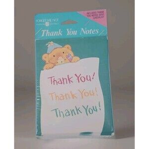 Thank You Note Cards Teddy Bear Forget Me Not American Greetings Pack Of 8